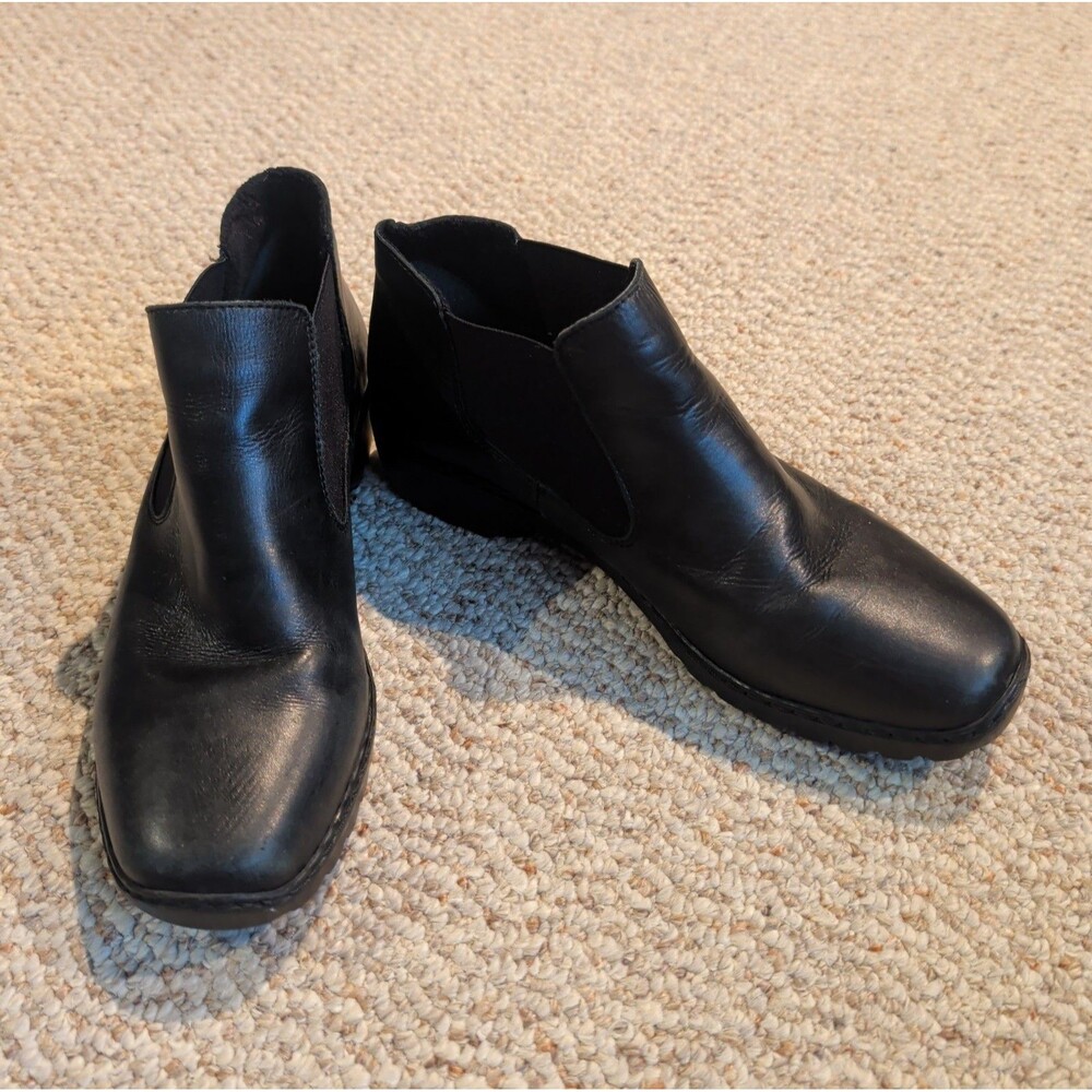 Rieker Ankle Bootie Chelsea Boots Womens 39 US 8 Black Classic Utilitarian